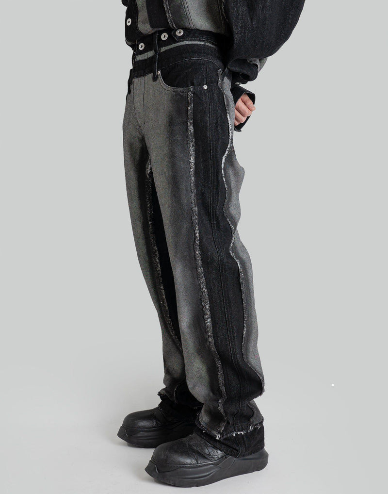 FENG CHEN WANG - RAW EDGE PATCHWORK TROUSERS - 082plus