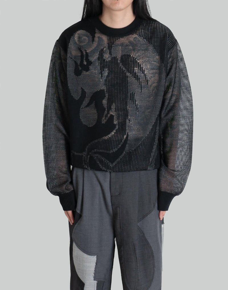 FENG CHEN WANG - SHEER PHOENIX JACQUARD KNIT - 082plus