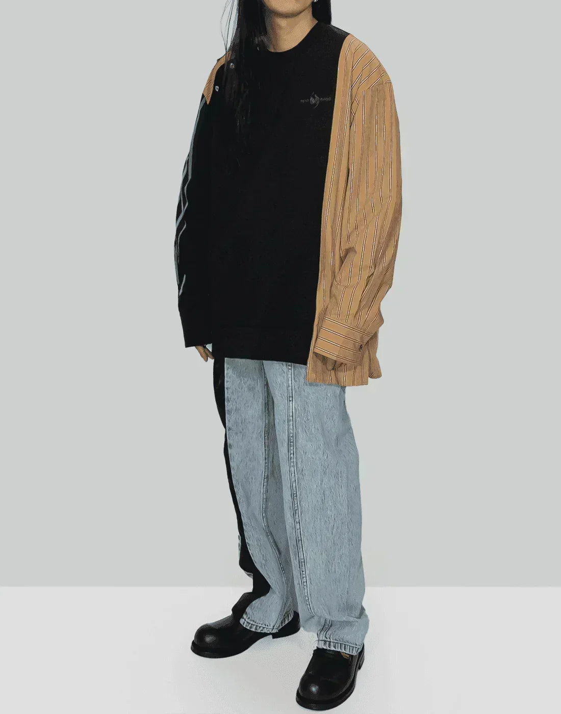 FENG CHEN WANG - SHIRT PANELLED SWEATSHIRT - 082plus