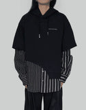 SHIRTING PANELLED HOODIE