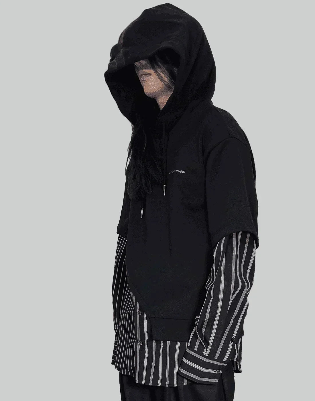 FENG CHEN WANG - SHIRTING PANELLED HOODIE - 082plus