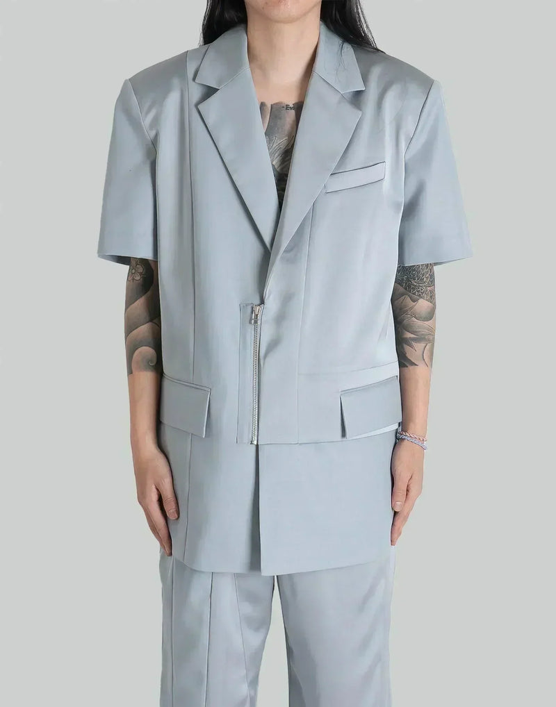 FENG CHEN WANG - SHORT SLEEVE SATIN JACKET - 082plus