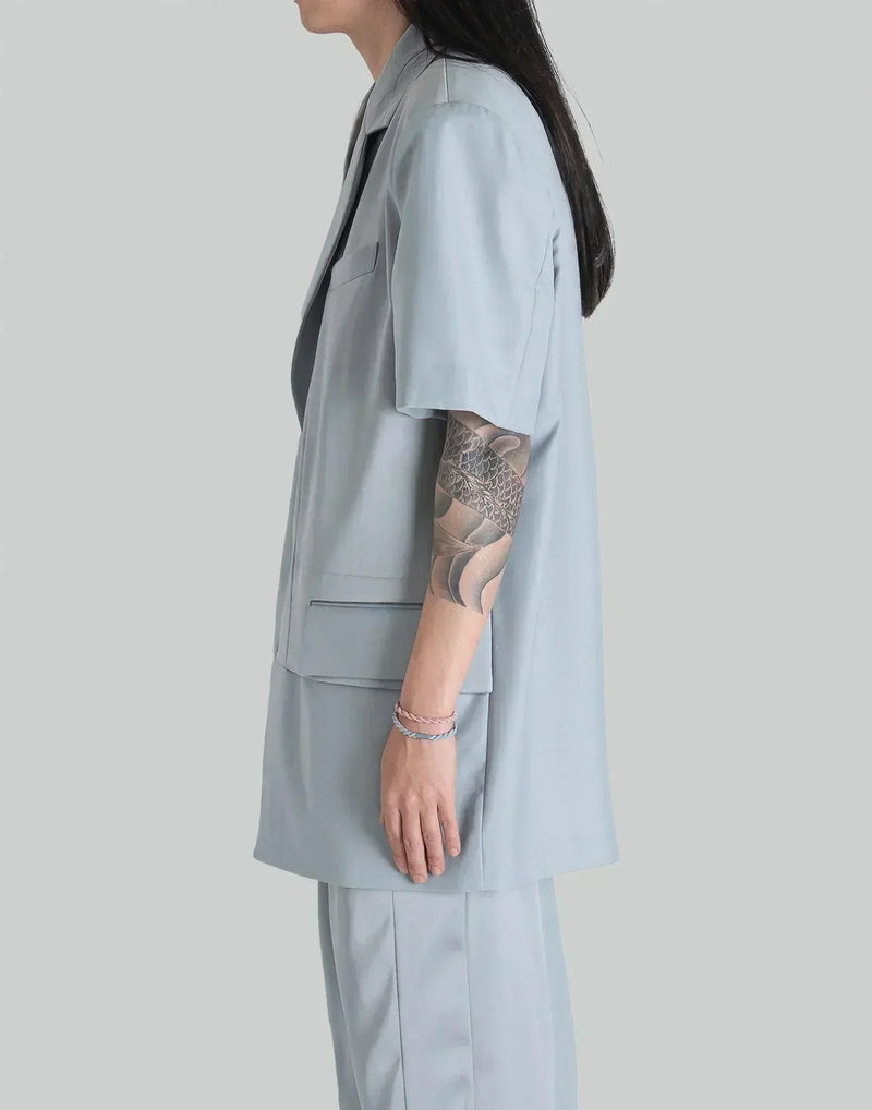 FENG CHEN WANG - SHORT SLEEVE SATIN JACKET - 082plus