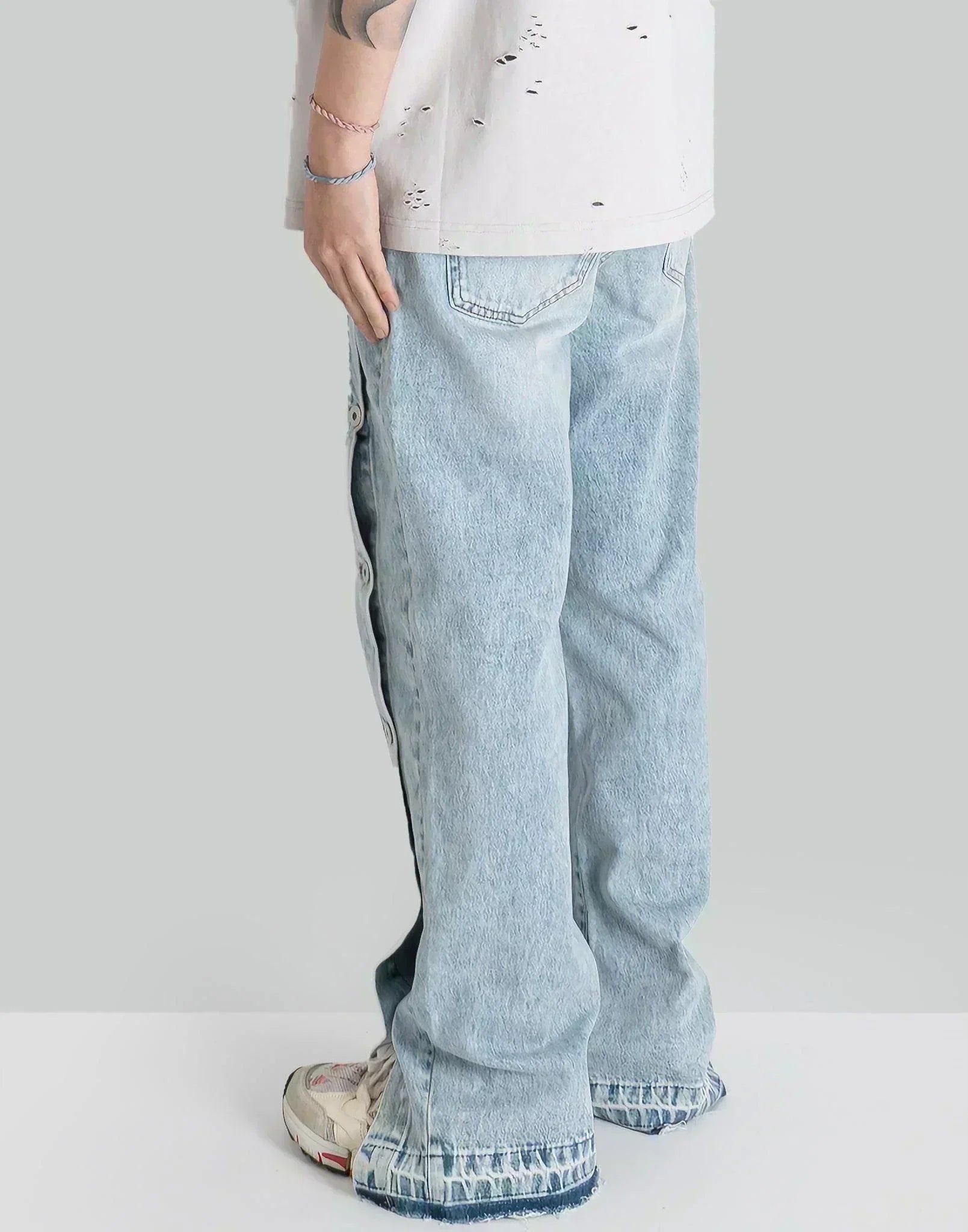 FENG CHEN WANG - SIDE RELEASE DENIM PANTS - 082plus