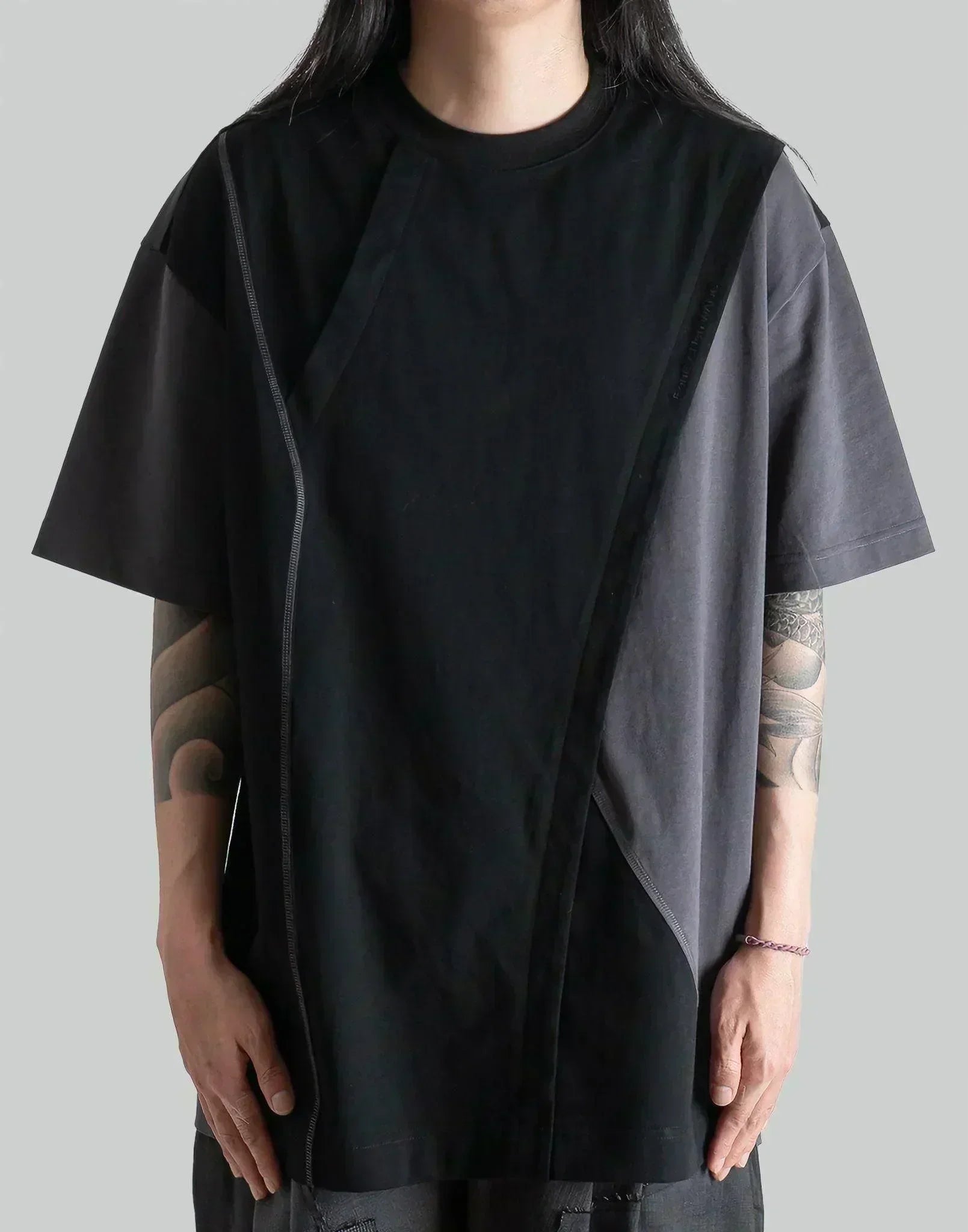FENG CHEN WANG - STITCHING DECONSTRUCTED T-SHIRT - 082plus