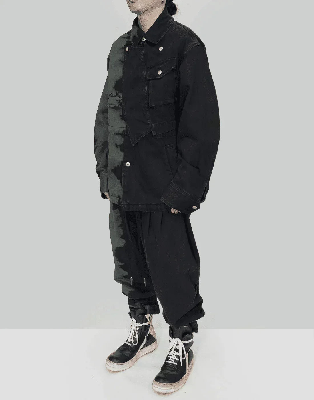 FENG CHEN WANG - TIE DYE DOUBLE WAISTBAND JEANS - 082plus