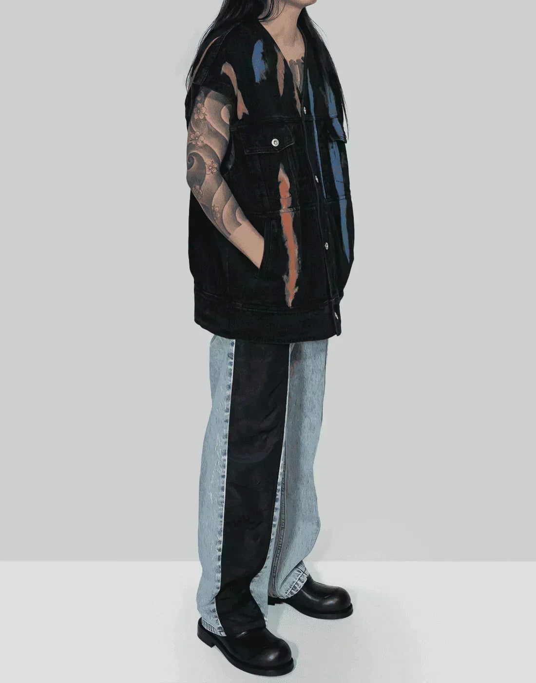 FENG CHEN WANG - TIE-DYED DENIM JACKET - 082plus