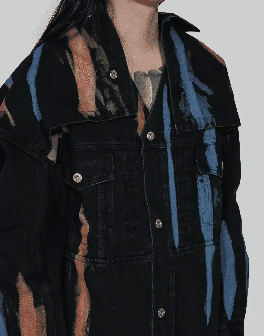 FENG CHEN WANG - TIE-DYED DENIM JACKET - 082plus
