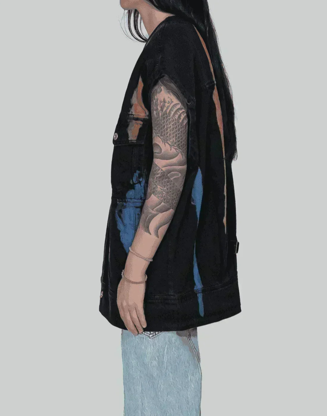 FENG CHEN WANG - TIE-DYED DENIM JACKET - 082plus