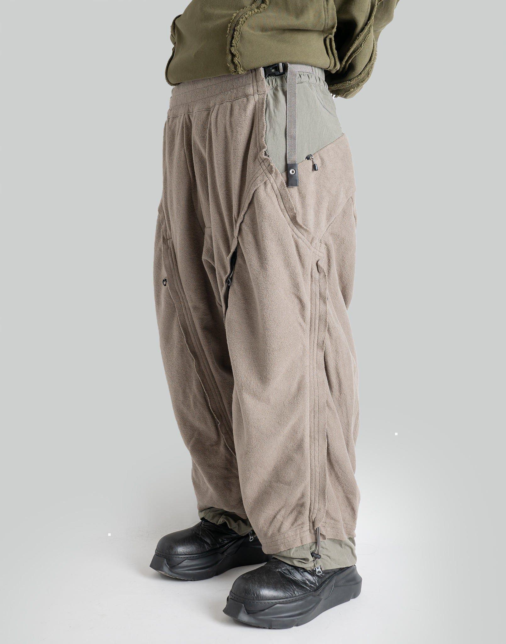 HAMCUS - LPU / RAW EDGE STITCHING EXPANDABLE CROPPED PANTS - 082plus