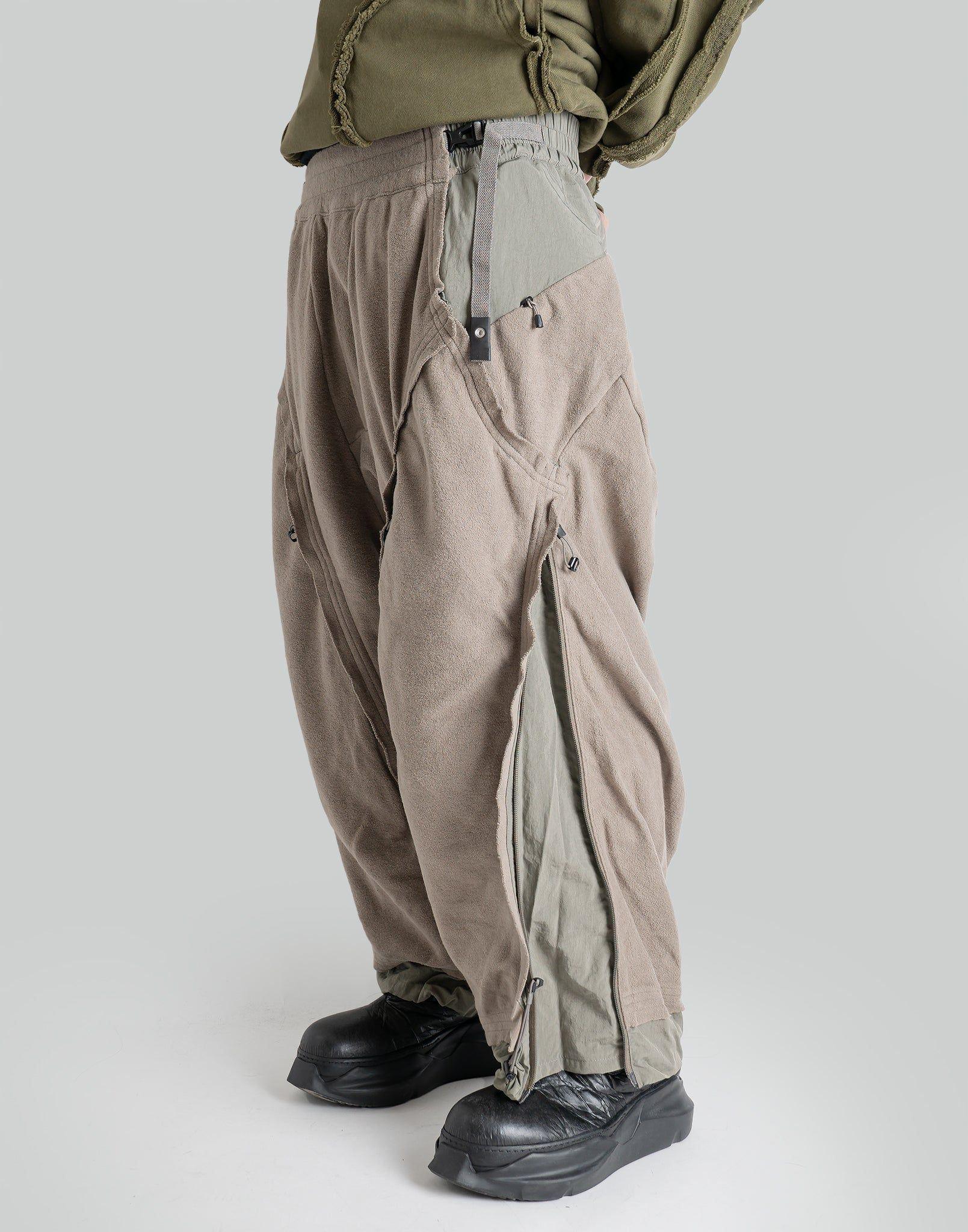 HAMCUS - LPU / RAW EDGE STITCHING EXPANDABLE CROPPED PANTS - 082plus