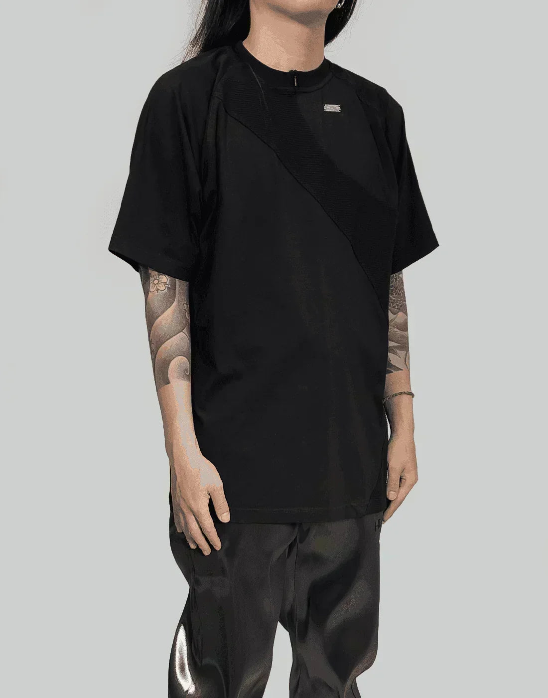 HELIOT EMIL - CONTRAST FABRIC T-SHIRT - 082plus