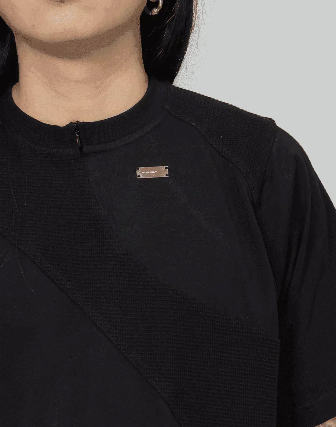 HELIOT EMIL - CONTRAST FABRIC T-SHIRT - 082plus