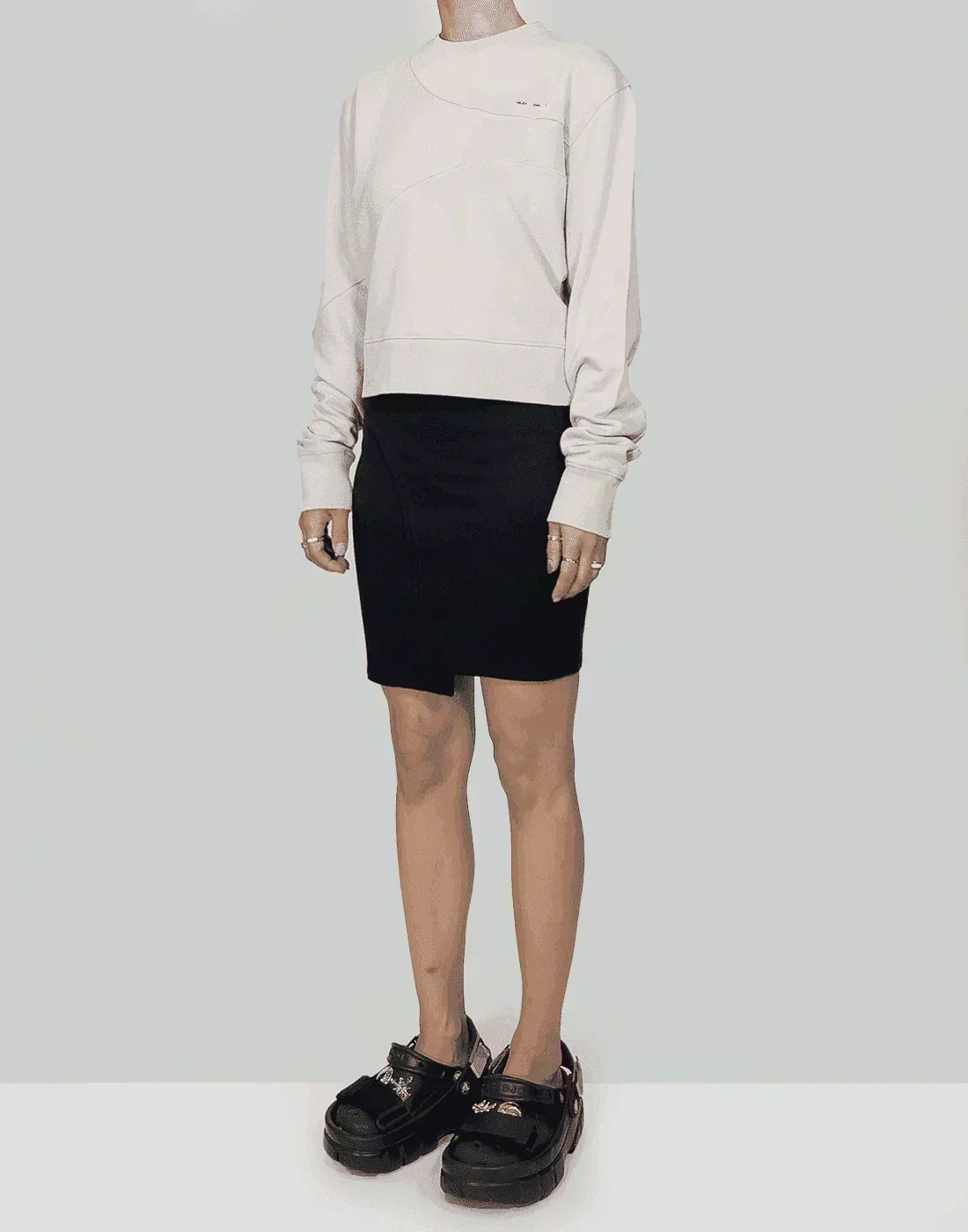 HELIOT EMIL - CROPPED CREWNECK - 082plus