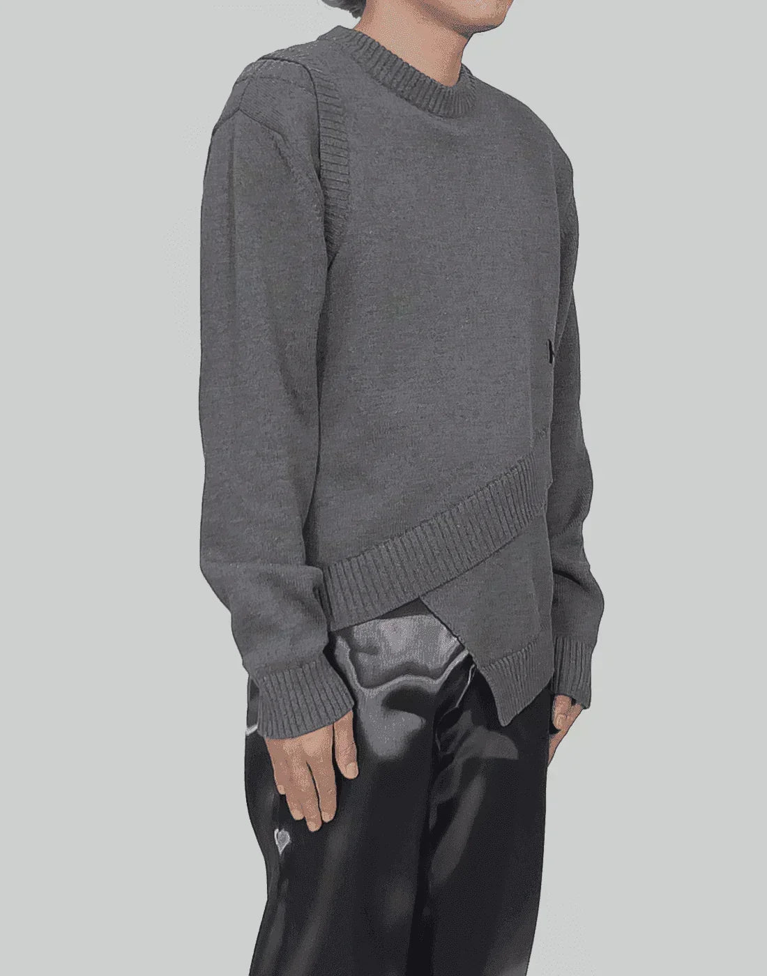 HELIOT EMIL - LAYERED KNIT W. INTARSIA HE LOGO - 082plus