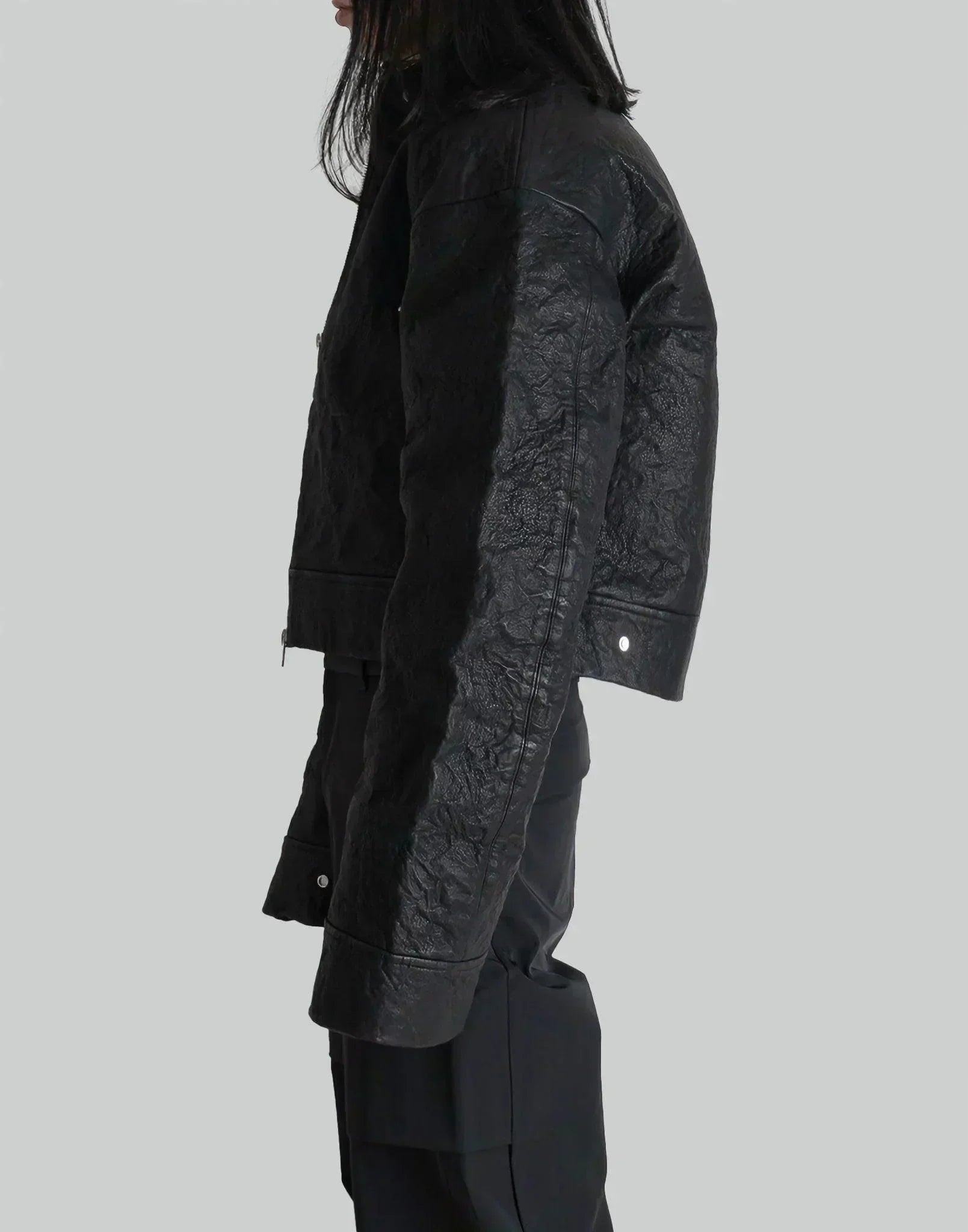 HELIOT EMIL - STIFF LEATHER JACKET - 082plus