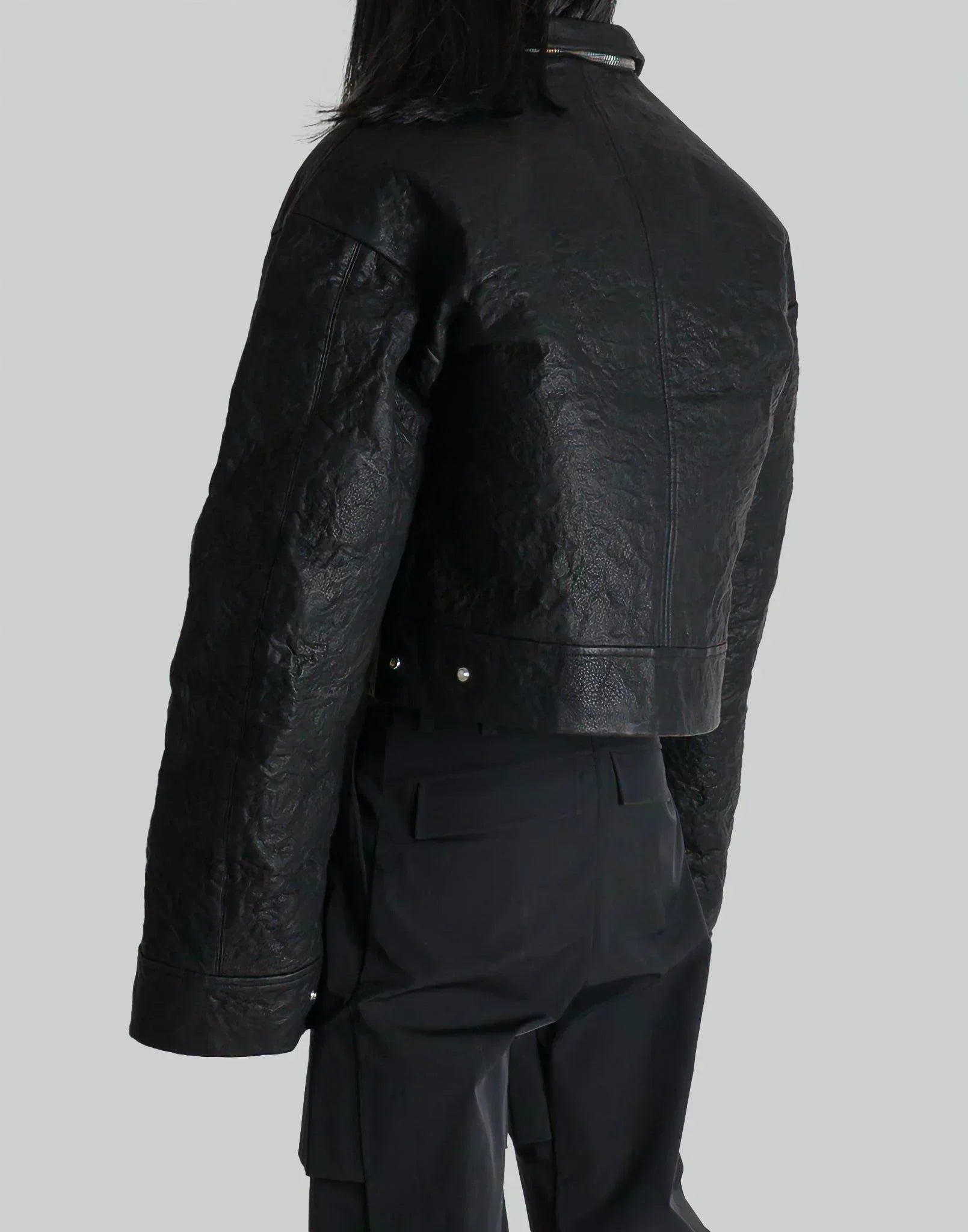 HELIOT EMIL - STIFF LEATHER JACKET - 082plus