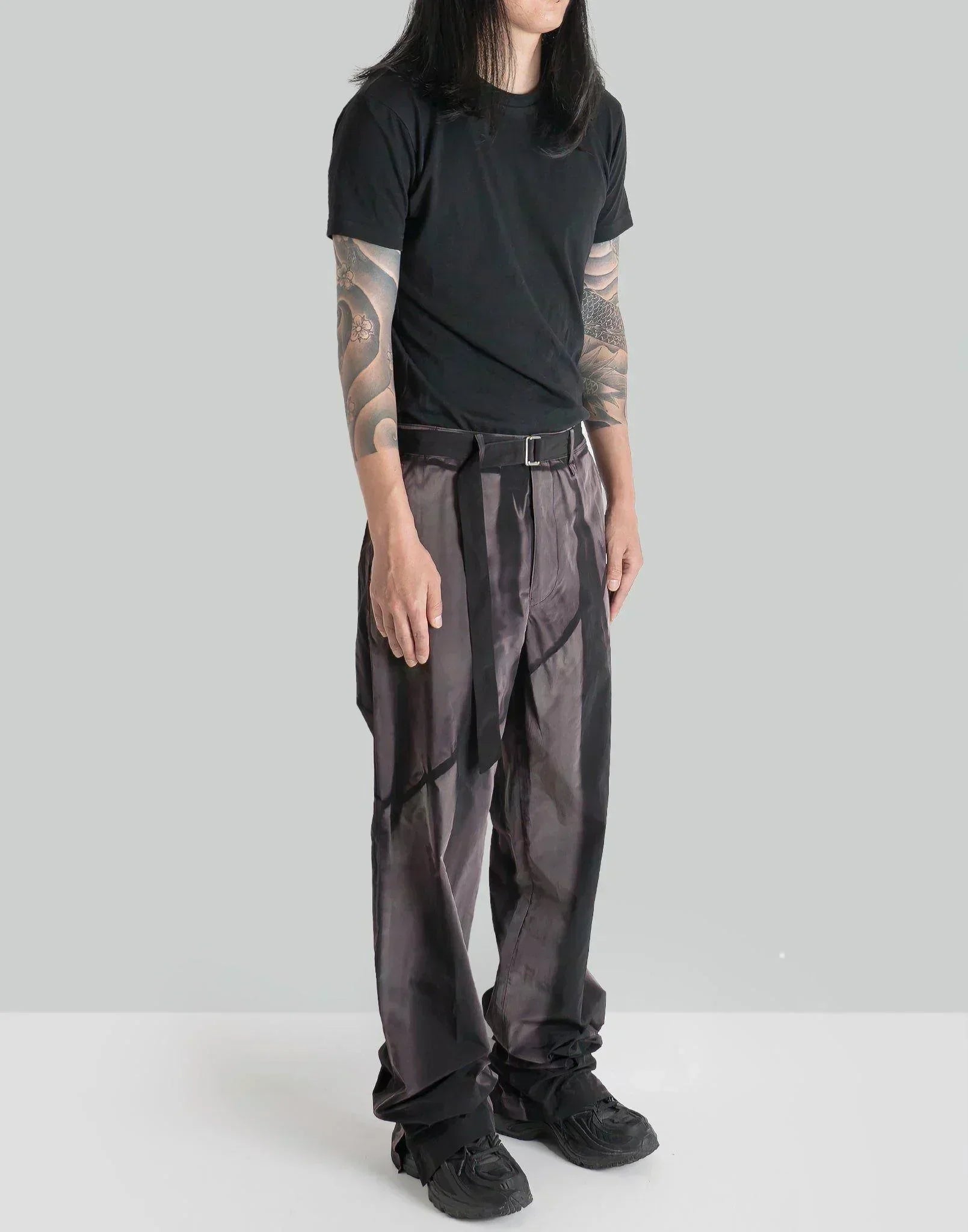JiyongKim - SUN-BLEACHED BELTED STRAIGHT TROUSERS - 082plus