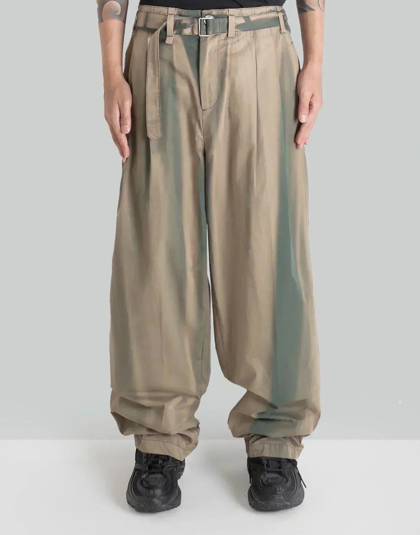 JiyongKim - SUN-BLEACHED BELTED WIDE TROUSERS - 082plus