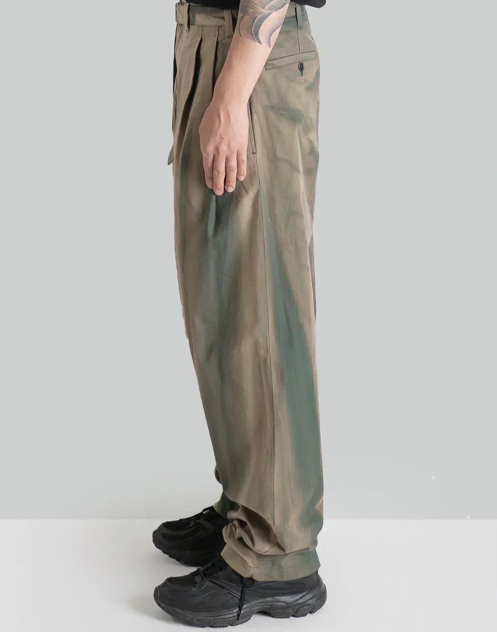 JiyongKim - SUN-BLEACHED BELTED WIDE TROUSERS - 082plus