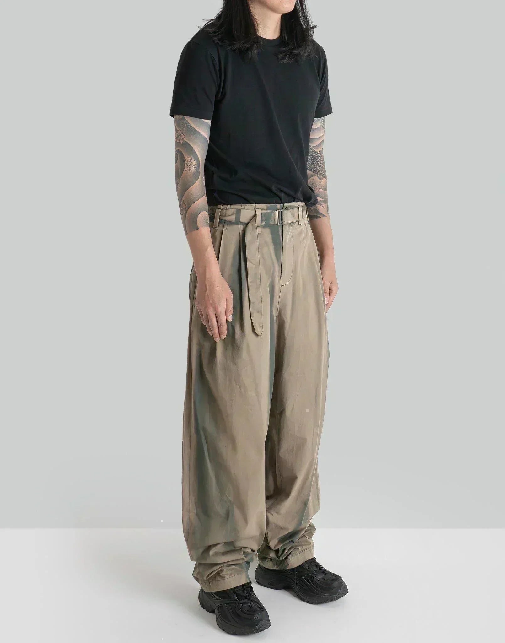 JiyongKim - SUN-BLEACHED BELTED WIDE TROUSERS - 082plus