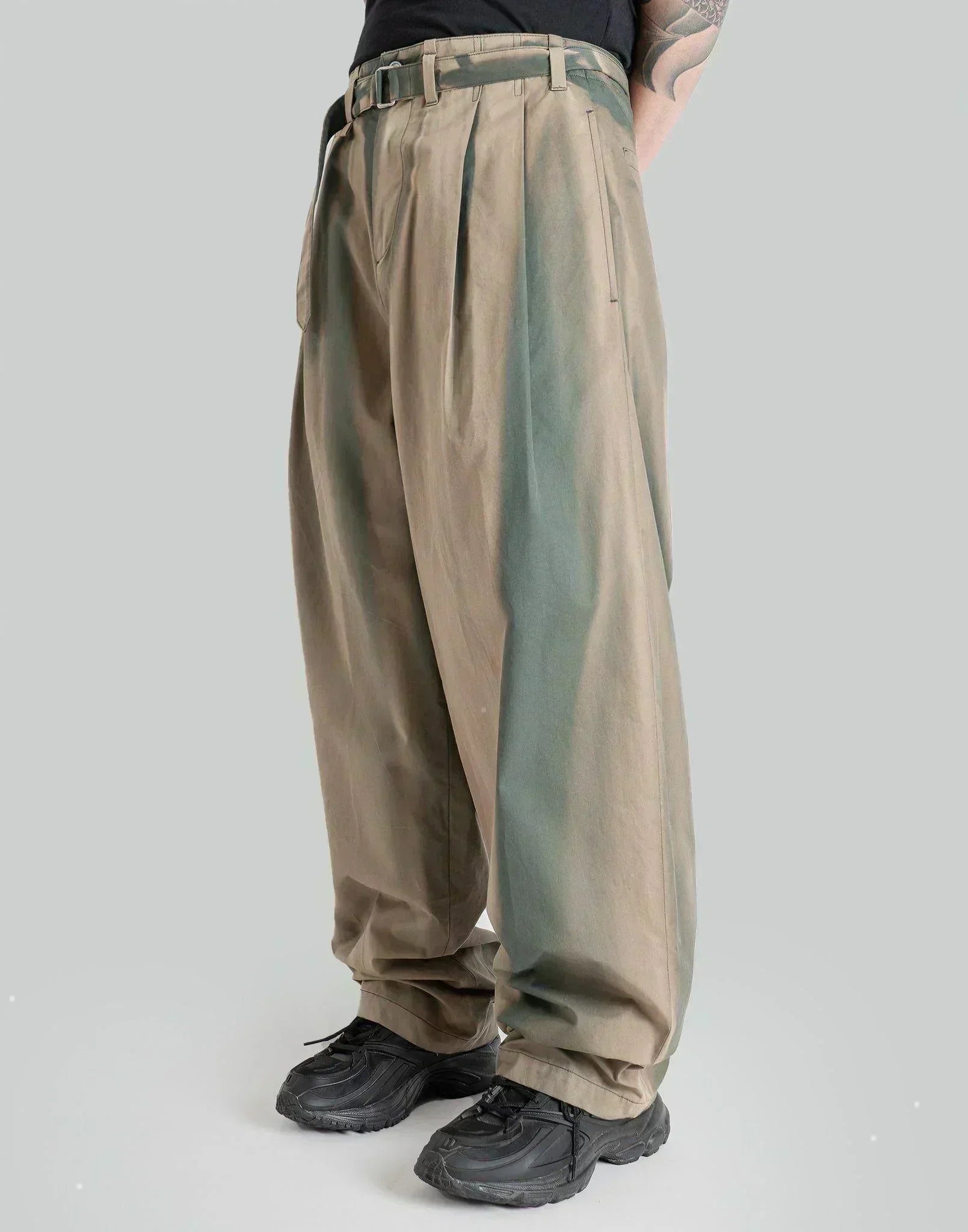 JiyongKim - SUN-BLEACHED BELTED WIDE TROUSERS - 082plus