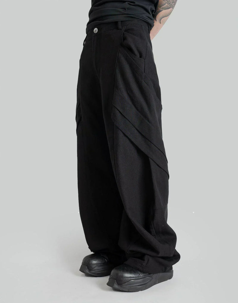 JiyongKim - SUN-BLEACHED CURVED WIDE TROUSERS - 082plus