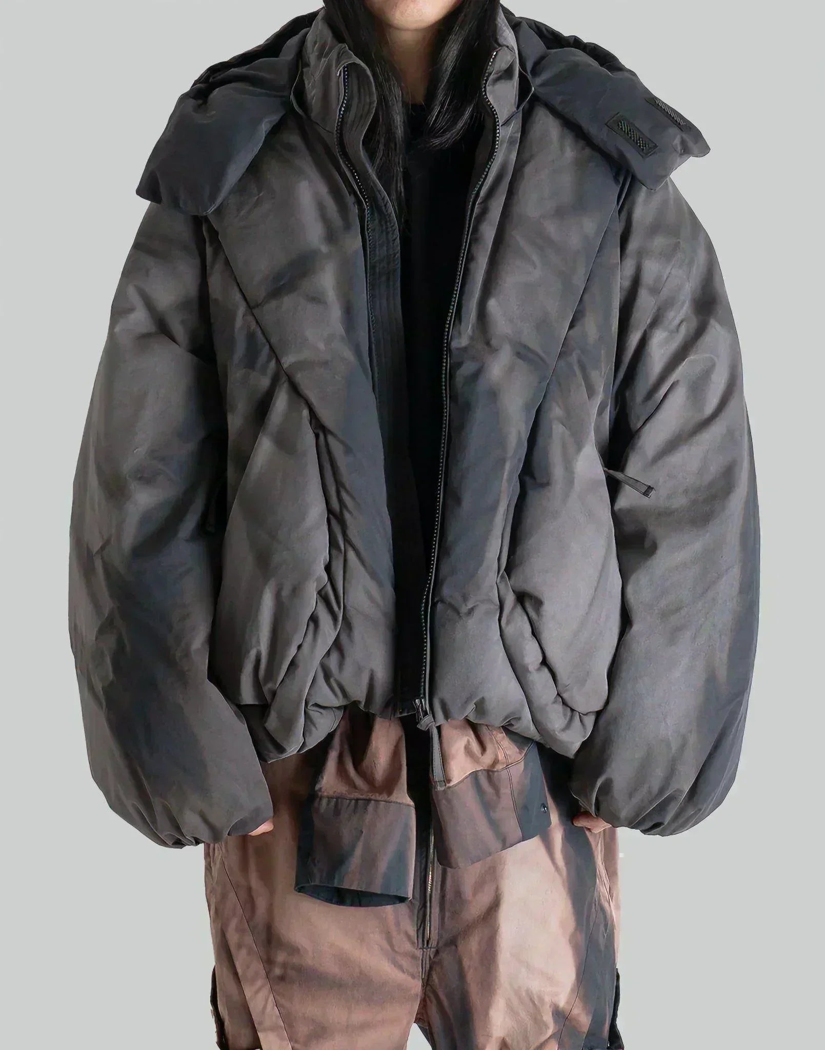 JiyongKim - SUN-BLEACHED DRAPED DOWN JACKET - 082plus