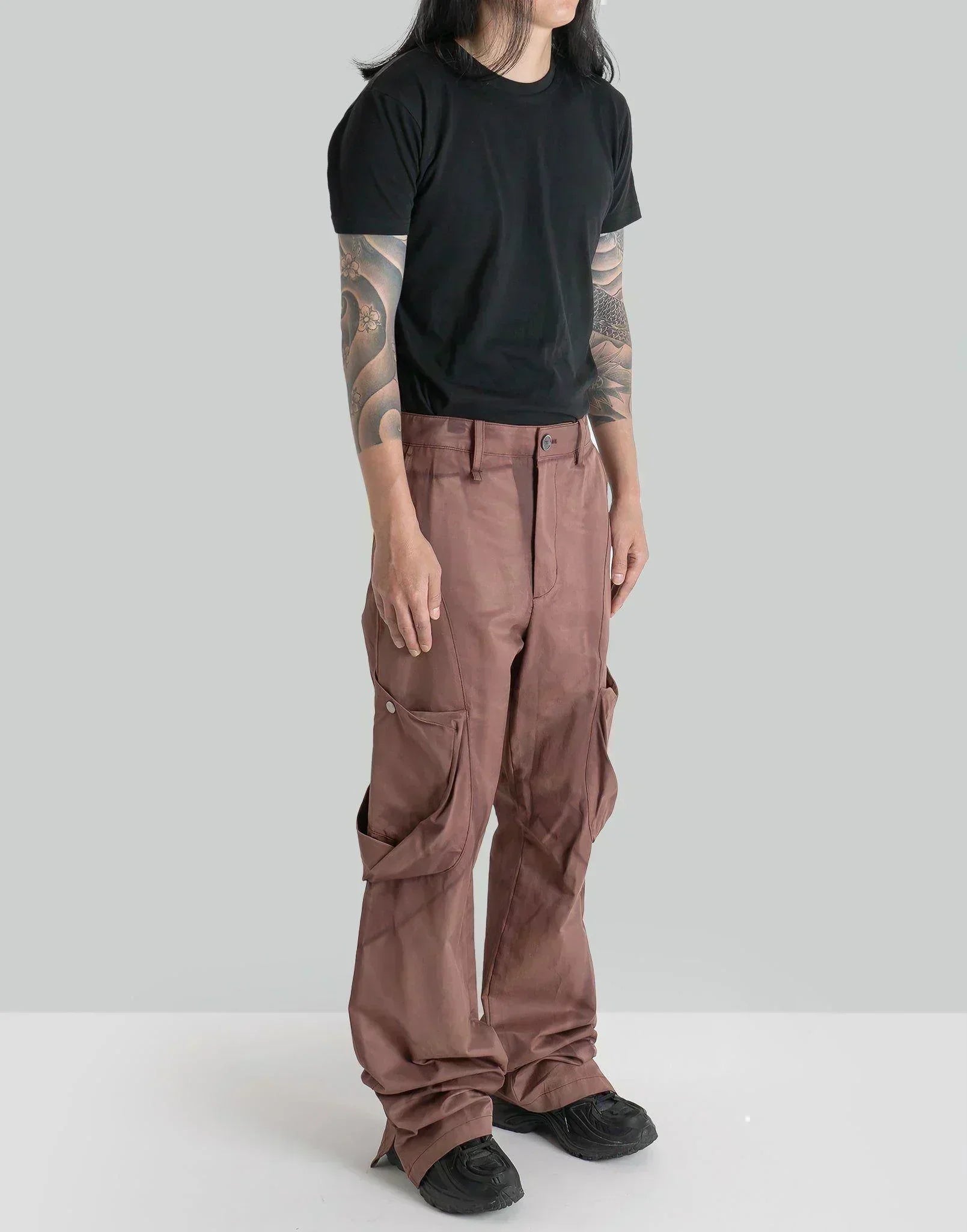 JiyongKim - SUN-BLEACHED DRAPED POCKET TROUSERS - 082plus