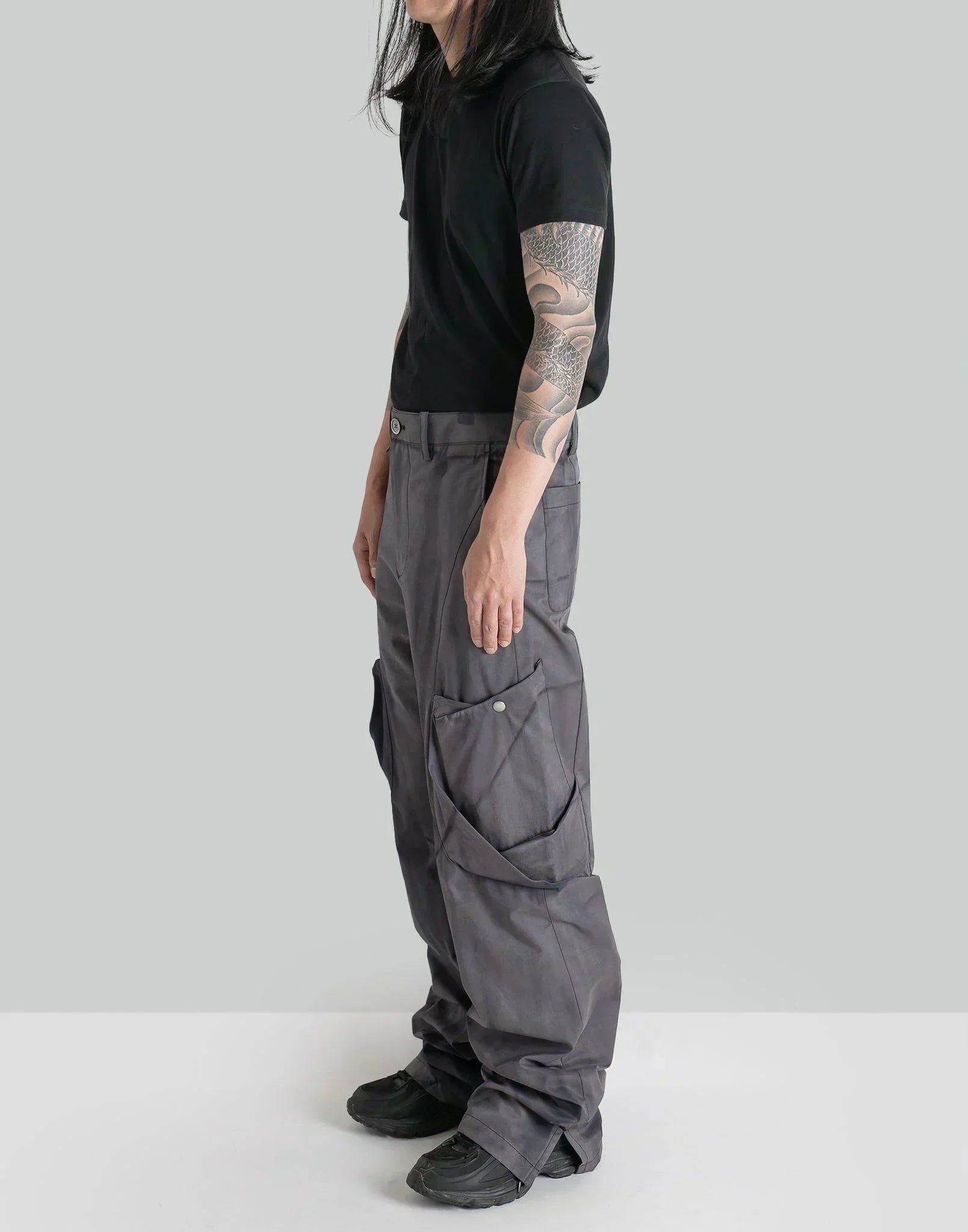 JiyongKim - SUN-BLEACHED DRAPED POCKET TROUSERS - 082plus