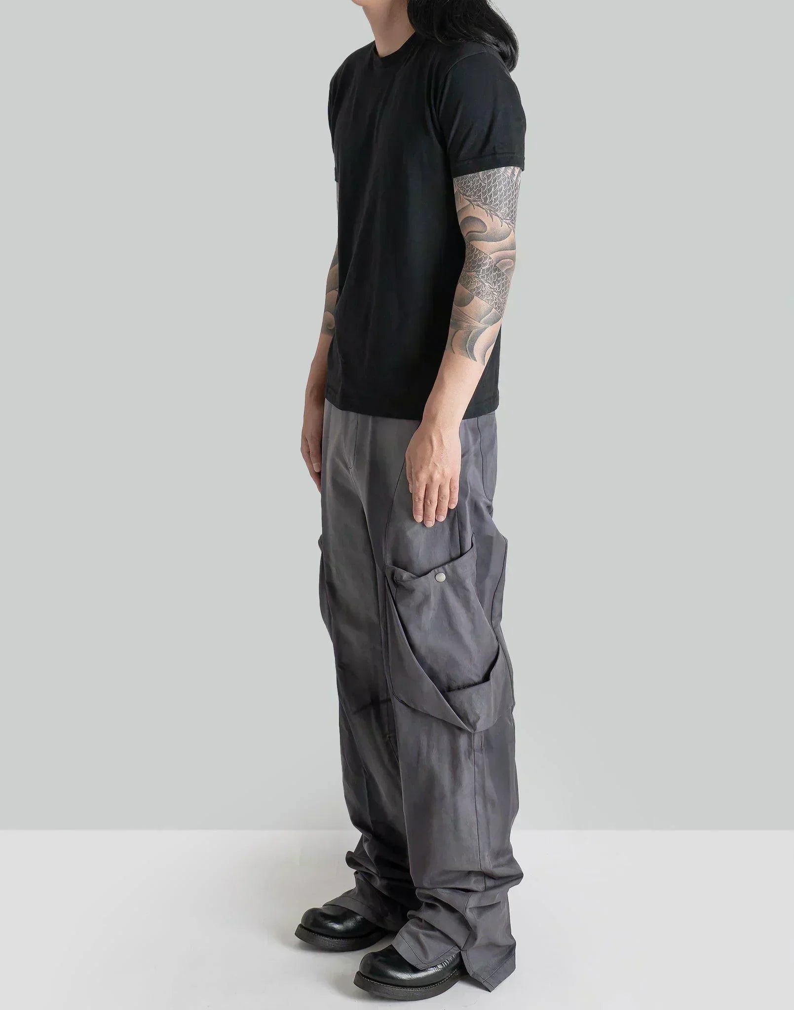 JiyongKim - SUN-BLEACHED DRAPED POCKET TROUSERS - 082plus