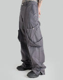 SUN-BLEACHED DRAPED POCKET TROUSERS