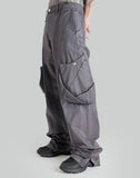 SUN-BLEACHED DRAPED POCKET TROUSERS