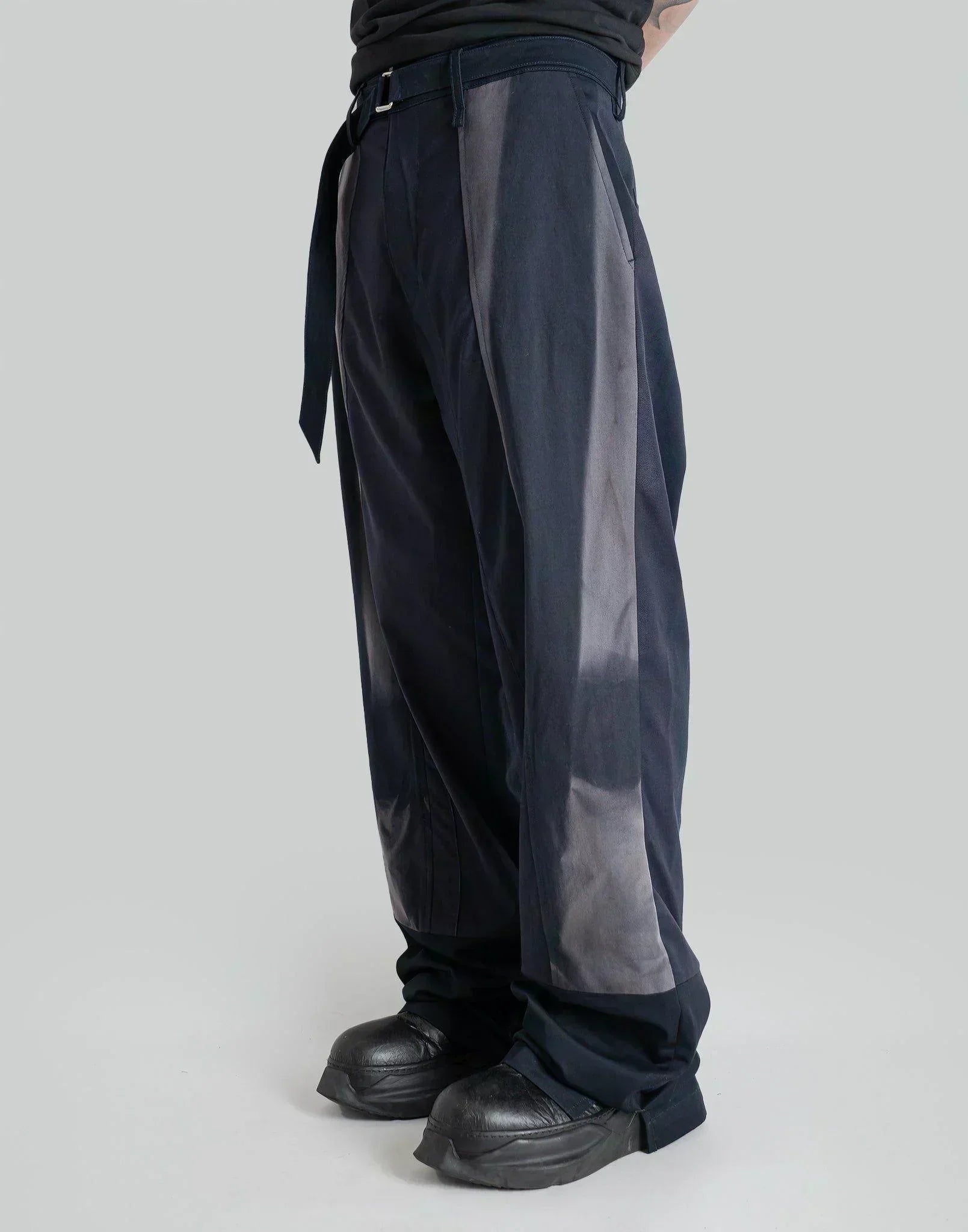 JiyongKim - SUN-BLEACHED PATCHWORKED STRAIGHT TROUSERS - 082plus