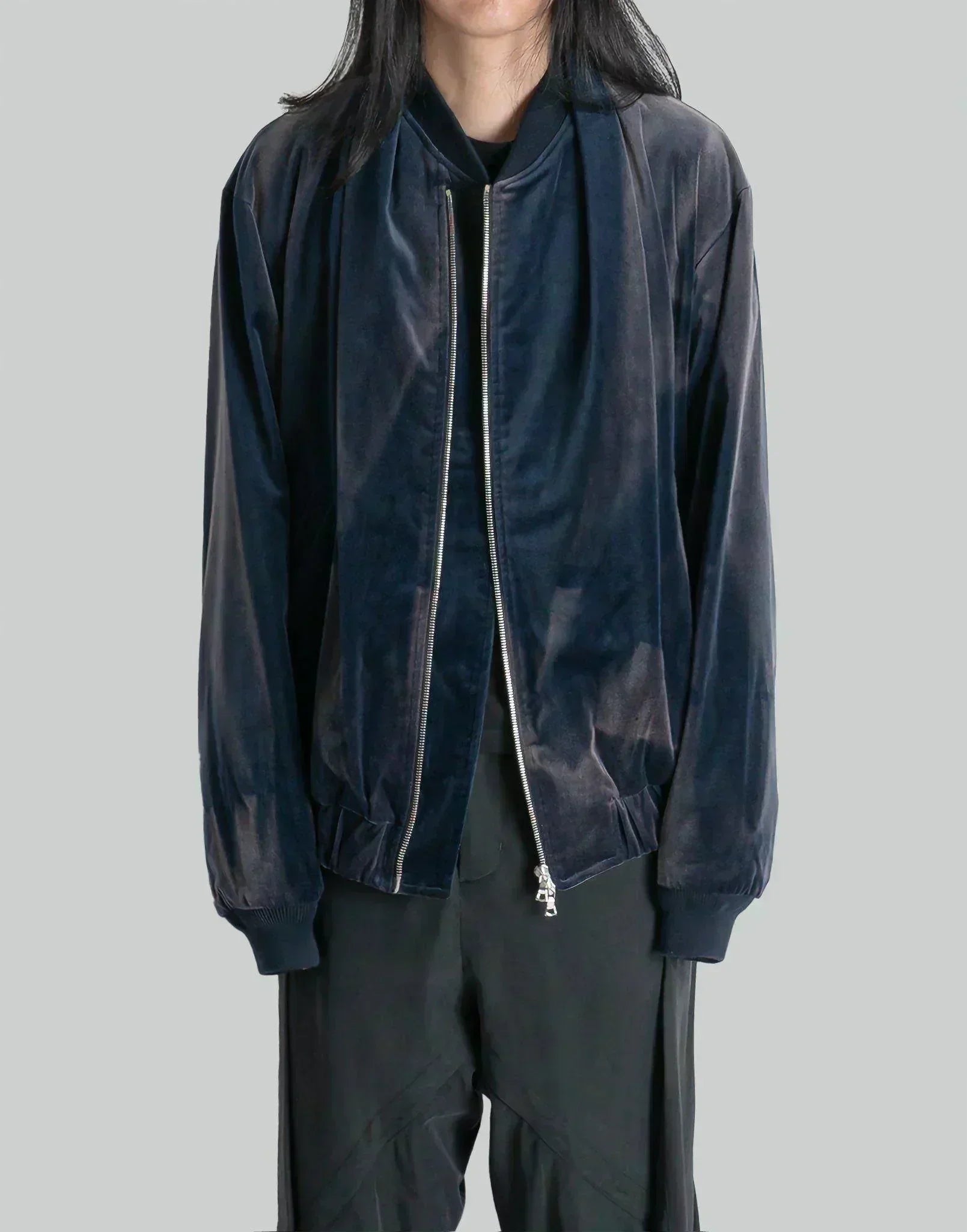 JiyongKim - SUN-BLEACHED VELVET SHAWL COLLAR BOMBER - 082plus