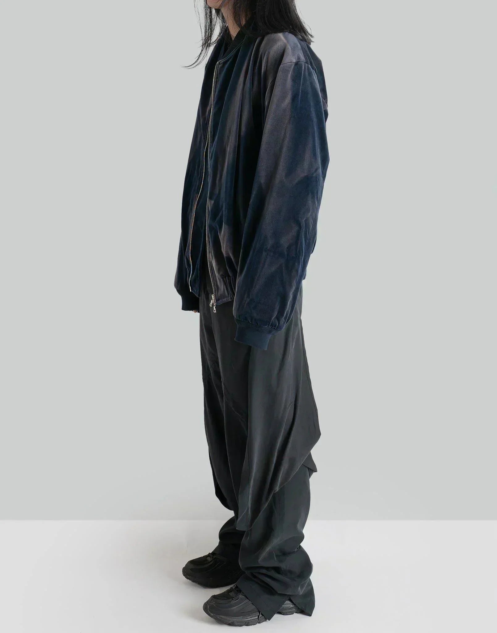 JiyongKim - SUN-BLEACHED VELVET SHAWL COLLAR BOMBER - 082plus