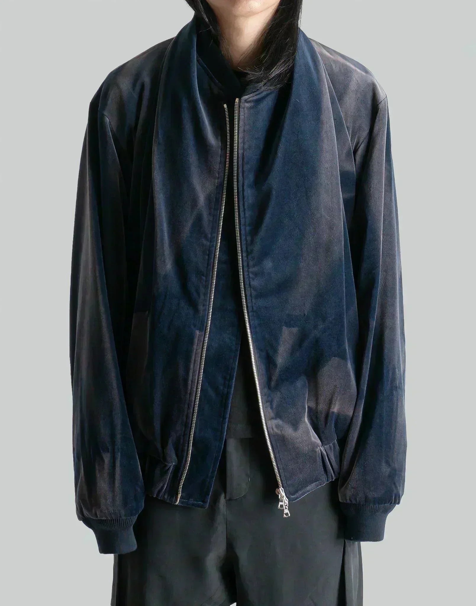 JiyongKim - SUN-BLEACHED VELVET SHAWL COLLAR BOMBER - 082plus