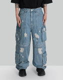 Destroyed Wide Cargo Denim