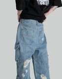Juun.J - Destroyed Wide Cargo Denim - 082plus