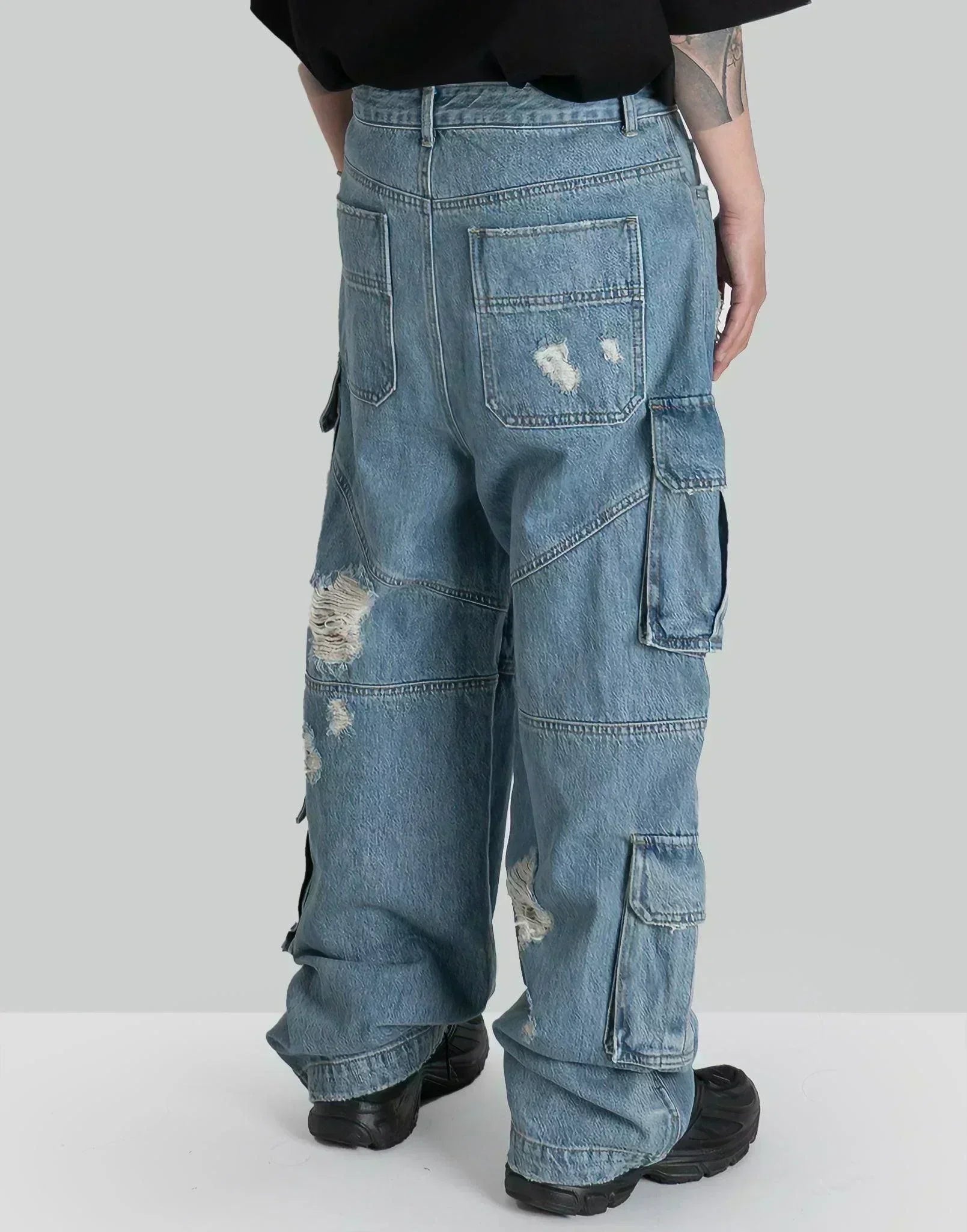 Juun.J - Destroyed Wide Cargo Denim - 082plus