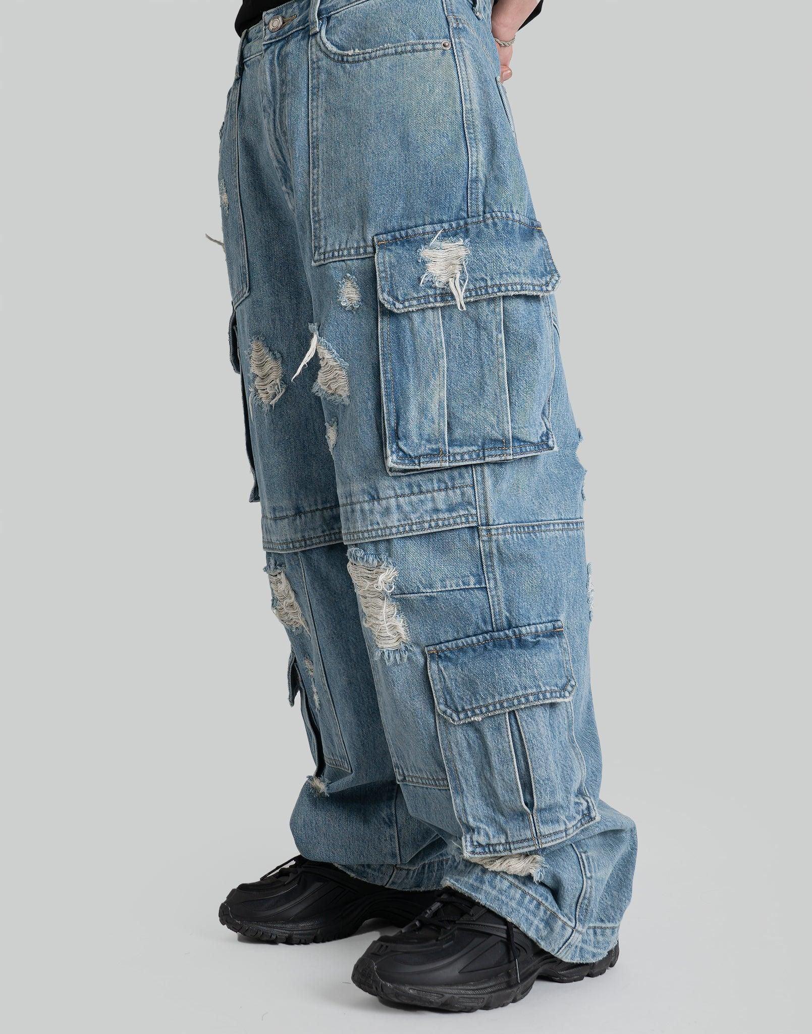 Juun.J - Destroyed Wide Cargo Denim - 082plus