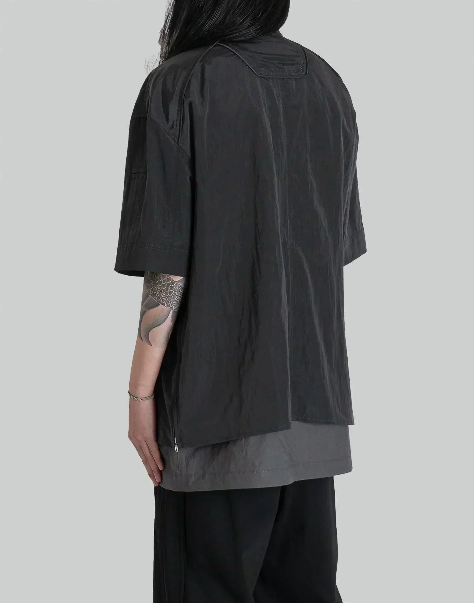 Juun.J - Double Layered Short Sleeve Zip-Up Shirts - 082plus