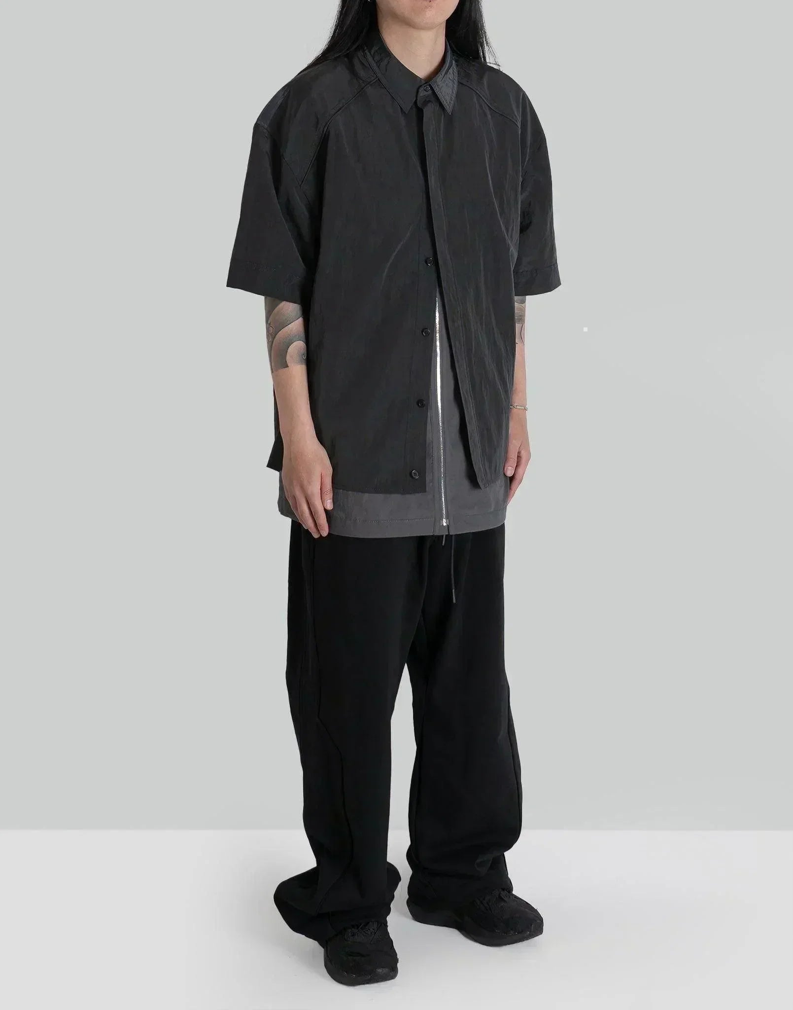 Juun.J - Double Layered Short Sleeve Zip-Up Shirts - 082plus
