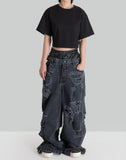 Juun.J - Juun.Jeans Embroidered Regular Fit Cropped Top - 082plus