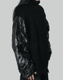 Juun.J - Quilting Paneled Turtle Neck Sweater - 082plus