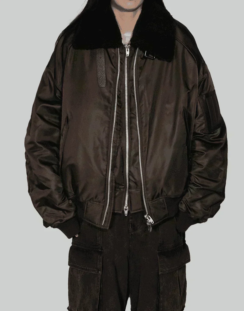 Juun.J - Shearing Lamb Collar Ma-1 Jumper - 082plus