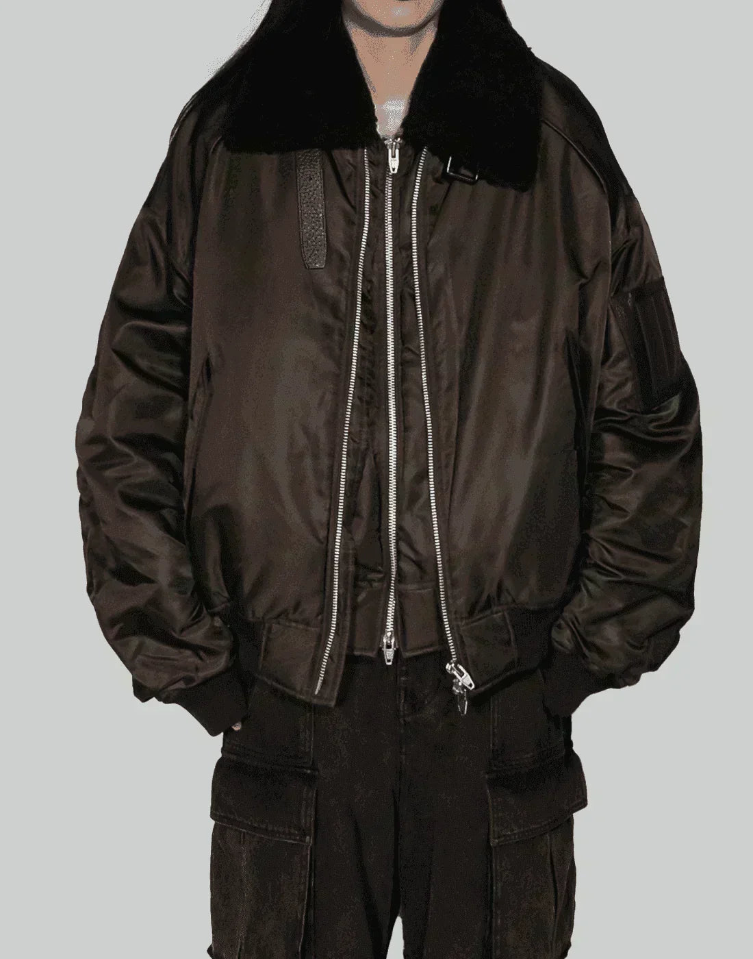 Juun.J - Shearing Lamb Collar Ma-1 Jumper - 082plus