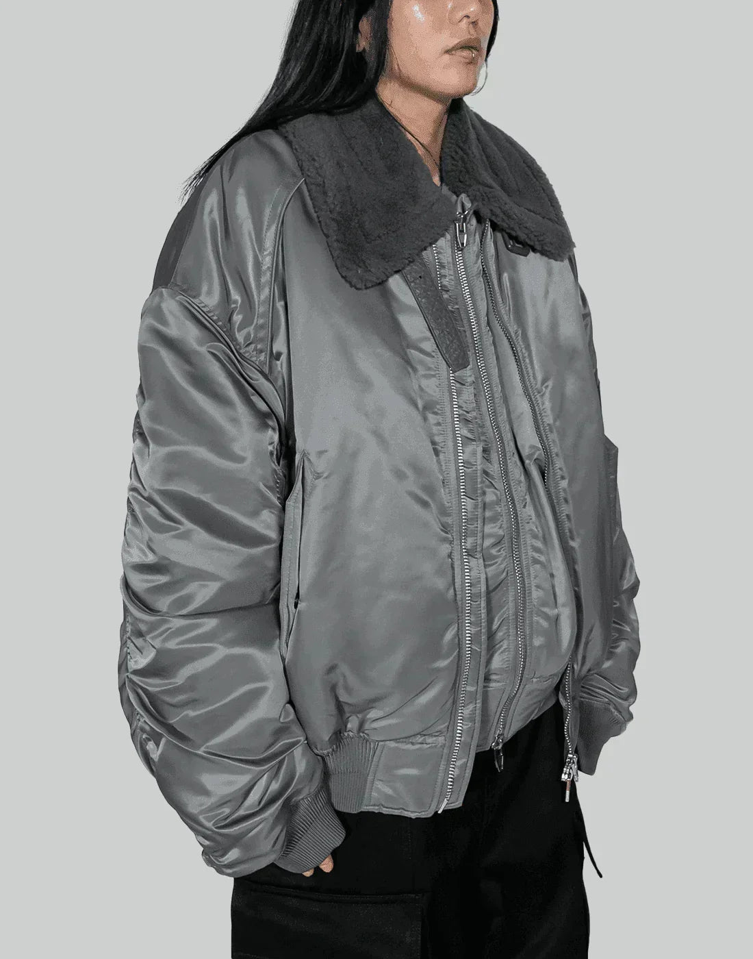 Juun.J - Shearing Lamb Collar Ma-1 Jumper - 082plus