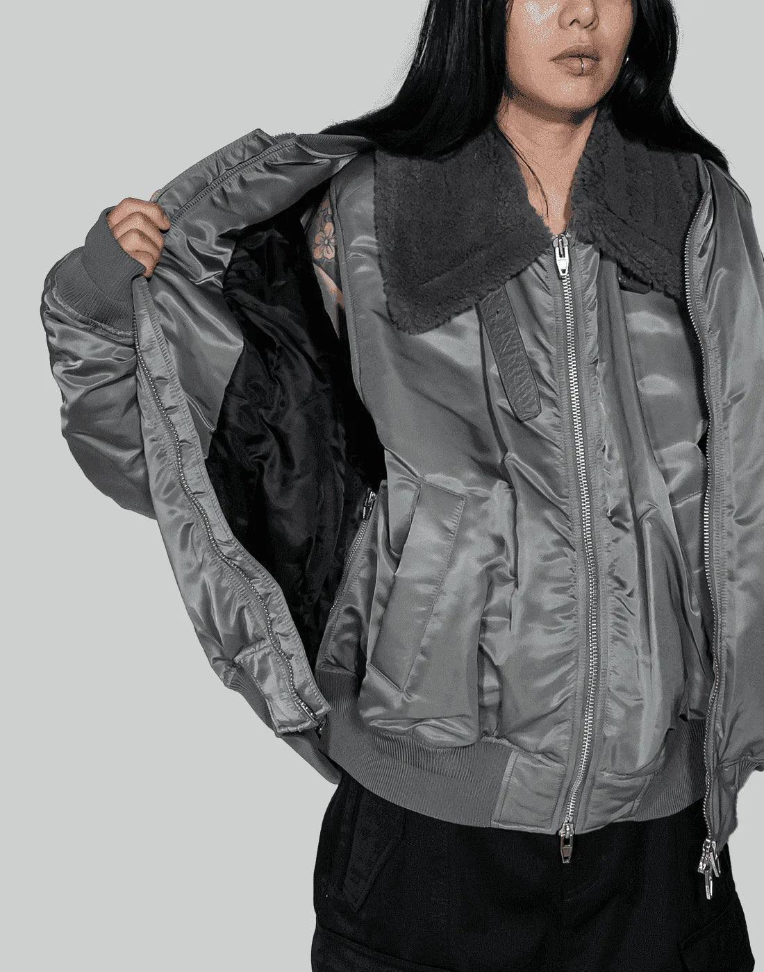 Juun.J - Shearing Lamb Collar Ma-1 Jumper - 082plus