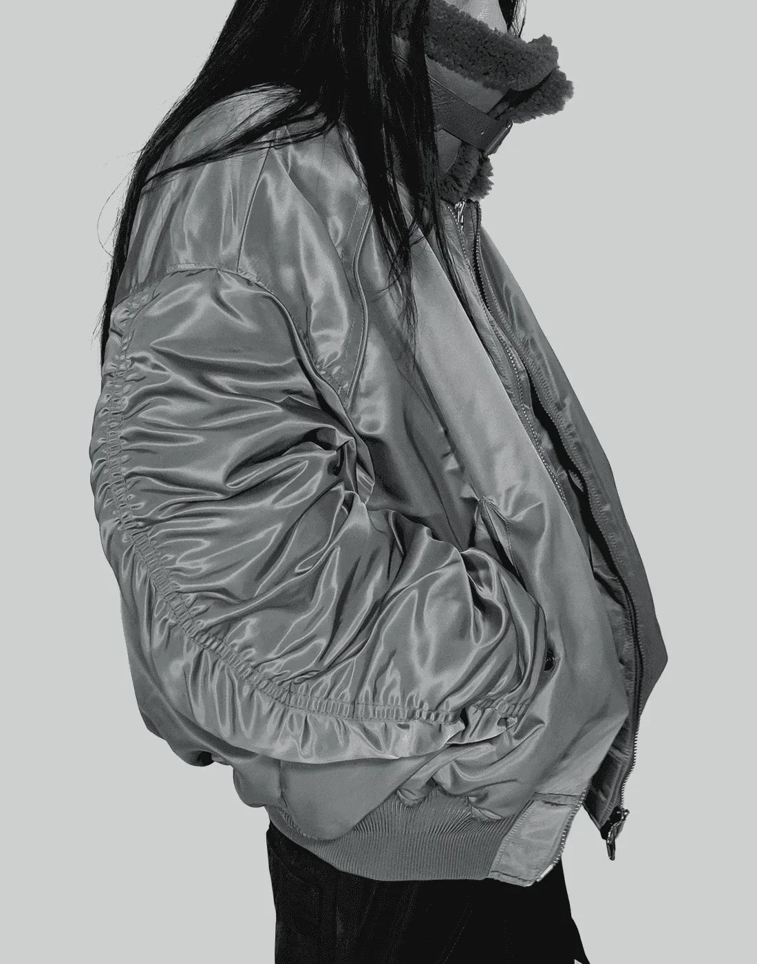 Juun.J - Shearing Lamb Collar Ma-1 Jumper - 082plus